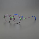Earwyn Retro Titanium Glasses Frame Geometric Frames Southood Purple green